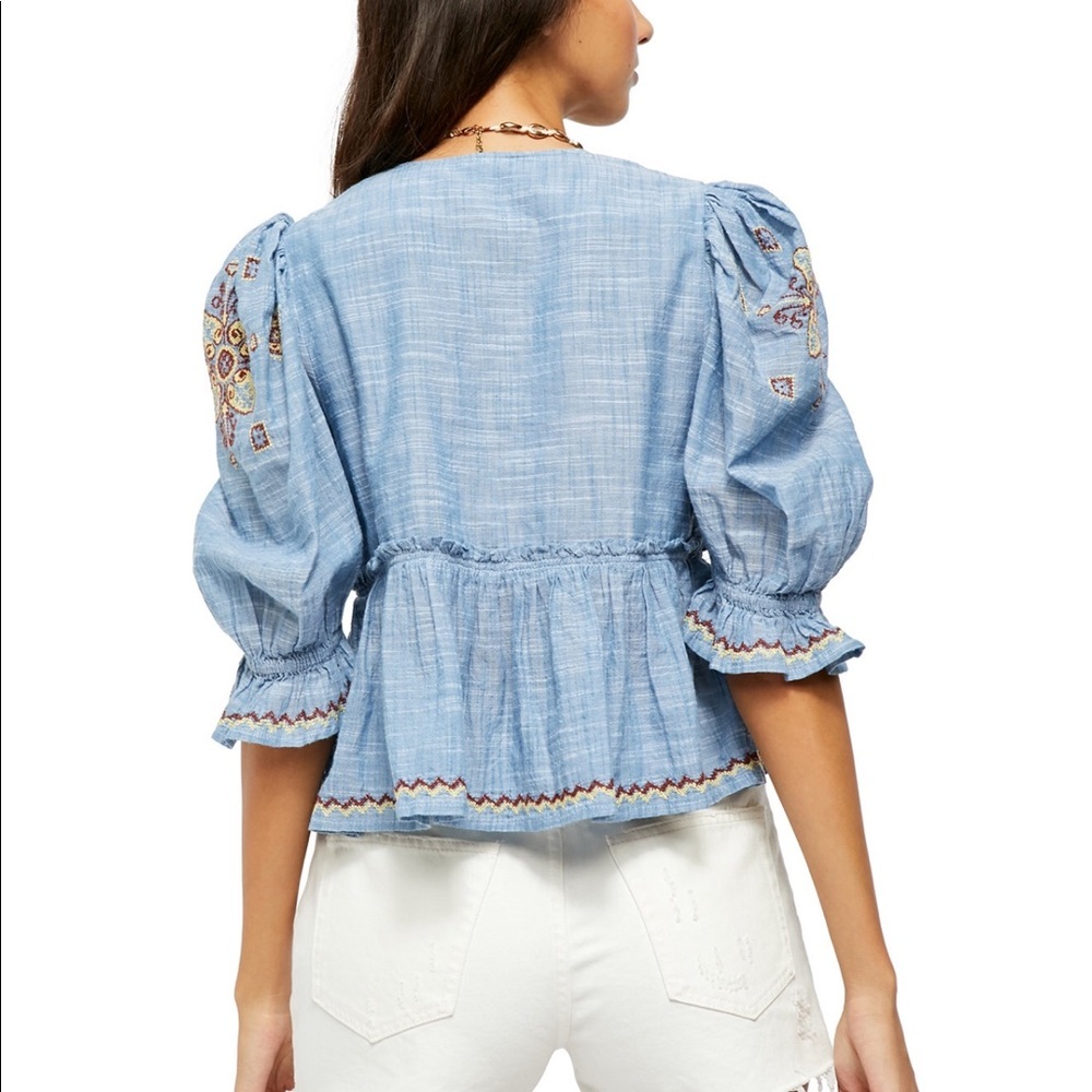 Free People Tallulah Embroidered Top - Picture 2 of 9